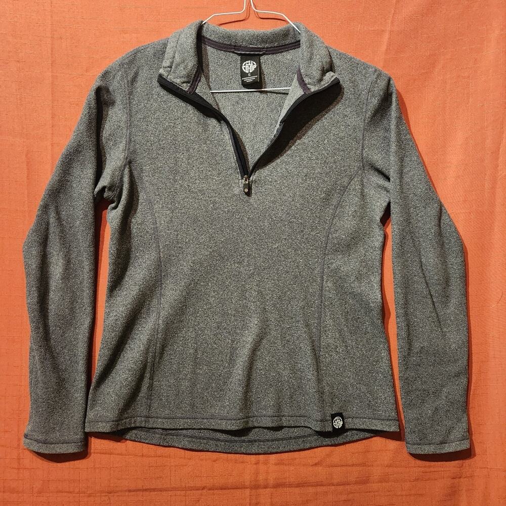 REI Co-Op Womens Small Sweatshirt Gray Fleece Pull Over Quarter Zip GORPcore